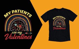 mes patients sont mon t-shirt valentines, t-shirt infirmière saint valentin vecteur