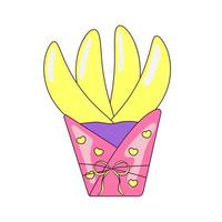 pot de fleur cactus succulent enveloppé dans des coeurs cadeau pour la saint valentin vecteur