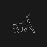 dessin au trait logo chat. logo abstrait pour animaux de compagnie. illustration vectorielle vecteur