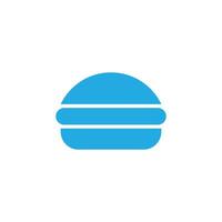 eps10 vecteur bleu poulet burger hamburger abstrait art solide icône ou logo isolé sur fond noir. symbole de restauration rapide dans un style moderne simple et plat pour la conception de votre site Web et votre application mobile