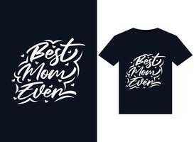 meilleures illustrations de maman pour la conception de t-shirts prêts à imprimer vecteur