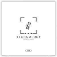 logo de la technologie numérique modèle élégant premium vecteur eps 10