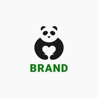 logo d'amour de panda vecteur