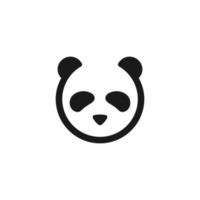 logo tête de panda plat simple vecteur