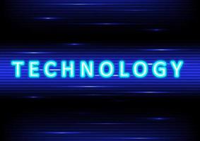 technologie futuriste abstraite numérique avec vecteur de polices néon sur fond bleu