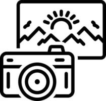icône de ligne pour la photographie vecteur