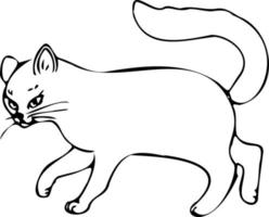 chat animal mignon, sommeil joue style .doodle .livre de coloriage d'illustration pour enfants. vecteur