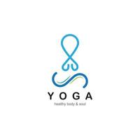 modèle de logo de yoga méditation vecteur