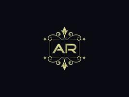 icône initiale du logo ar, création unique de logo de lettre de luxe ar vecteur