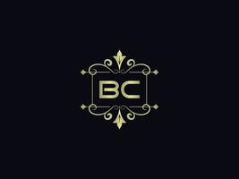 icône du logo lettre bc, vecteur de lettre initiale du logo de luxe bc
