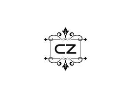 image créative du logo cz, conception de lettre de luxe monogramme cz vecteur