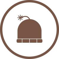 icône de glyphe de vecteur de chapeau d'hiver unique
