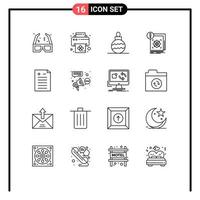 16 icônes créatives signes et symboles modernes de comparaison de test infrastructure d'alerte de jouet éléments de conception vectoriels modifiables vecteur