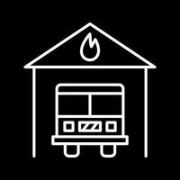 icône de ligne vecteur belle caserne de pompiers