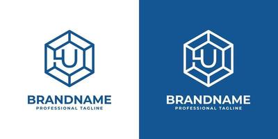 logo en diamant hexagonal initial u, adapté à toute entreprise avec u initial. vecteur