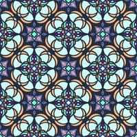 ornement de style oriental, avec un motif géométrique de couleur bleu-bleu.illustration vectorielle vecteur