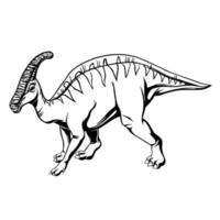 style dessiné à la main d'hadrosaurus comique pour l'impression, le tatouage, le design et le logo. illustration vectorielle. vecteur