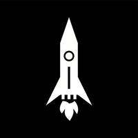 icône de glyphe de vecteur de fusée unique
