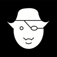 icône de glyphe de vecteur de pirate unique