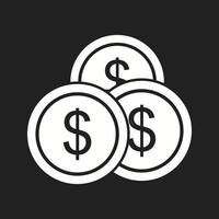 icône de glyphe de vecteur de belles pièces d'un dollar