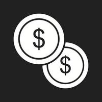 icône de glyphe de vecteur de belles pièces d'un dollar