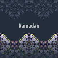 modèle de carte de voeux avec ornements islamiques pour la célébration du mois sacré du ramadan. illustration vectorielle. vecteur