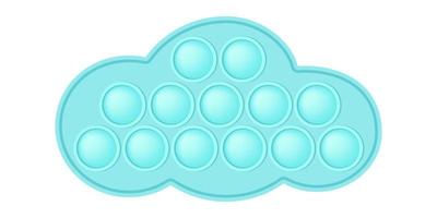 popping toy blue cloud jouet en silicone pour les fidgets. jouet anti-stress addictif de couleur rose pastel. jouet de développement sensoriel à bulles pour les doigts des enfants. illustration vectorielle isolée vecteur