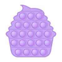 popping toy purple cake un jouet en silicone à la mode pour les fidgets. jouet anti-stress addictif de couleur rose pastel. jouet de développement sensoriel à bulles pour les doigts des enfants. illustration vectorielle isolée vecteur