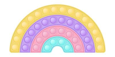 jouet popping jouet en silicone arc-en-ciel pour les fidgets. jouet anti-stress addictif de couleur rose pastel. jouet de développement sensoriel à bulles pour les doigts des enfants. illustration vectorielle isolée vecteur