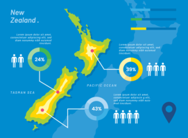 Illustration de carte de Nouvelle-Zélande vecteur