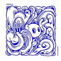 vecteur abstrait ethnique et culture doodle illustration en couleur bleue pour le fond