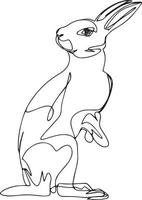 lapin dessin au trait illustration vectorielle vecteur