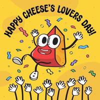 bonne fête nationale des amoureux du fromage vecteur