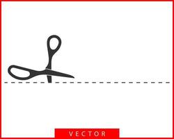 icône de ciseaux. les ciseaux coupent l'élément de conception de vecteur ou le modèle de logo. silhouette noire et blanche isolée.
