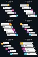 vecteur 6 infographie pack présentation modèle de diapositive 5 étapes cycle diagrammes et chronologies