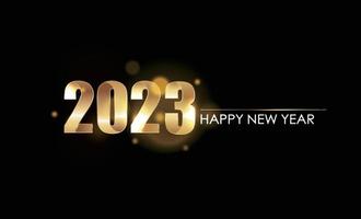 Conception de fond d'effet de texte de bonne année 2023. carte de voeux, bannière, affiche. illustration vectorielle de luxe. vecteur