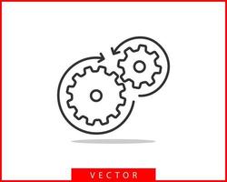 engrenages métalliques et vecteur de pignons. conception plate d'icône d'engrenage. logo des roues du mécanisme. modèle de concept de roue dentée.