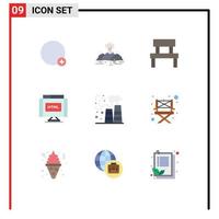 9 icônes créatives signes et symboles modernes d'internet trouvent des éléments de conception vectoriels modifiables à l'intérieur du code de souffle vecteur