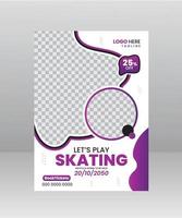 modèle d'affiche de flyer de sport de patinage vecteur