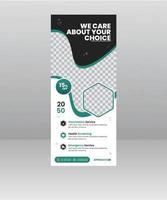 modèle de bannière d'affiche de soins de santé de support de bannière médicale roll up vecteur