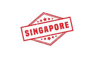 Timbre de Singapour en caoutchouc avec style grunge sur fond blanc vecteur