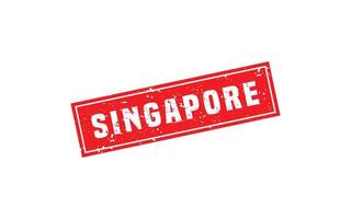 Timbre de Singapour en caoutchouc avec style grunge sur fond blanc vecteur