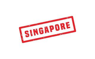 Timbre de Singapour en caoutchouc avec style grunge sur fond blanc vecteur