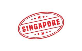 Timbre de Singapour en caoutchouc avec style grunge sur fond blanc vecteur