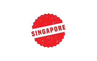 Timbre de Singapour en caoutchouc avec style grunge sur fond blanc vecteur