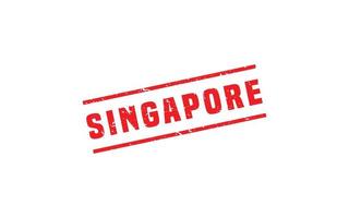 Timbre de Singapour en caoutchouc avec style grunge sur fond blanc vecteur