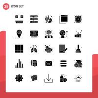 pictogramme ensemble de 25 glyphes solides simples de productivité fichiers windows applications estomac éléments de conception vectoriels modifiables vecteur