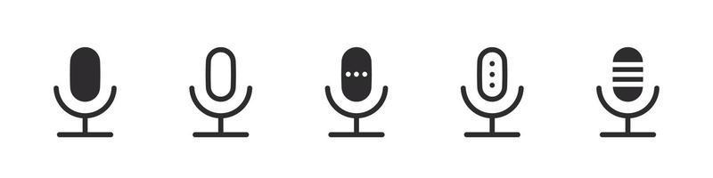 icônes de podcasts. les icônes du microphone. icônes de radio de podcast. signes de micro de studio. illustration vectorielle vecteur