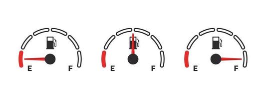 jauger les icônes de carburant. indicateur d'essence. concept d'indicateur de carburant. illustration vectorielle vecteur