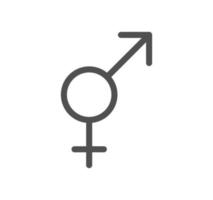 contour d'icône lié au sexe et vecteur linéaire.